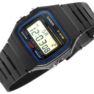 Czarny zegarek CASIO F-91W z plastikowym paskiem