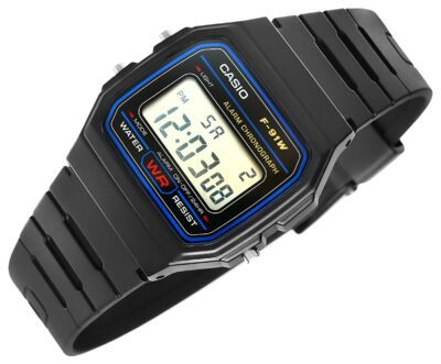Czarny zegarek CASIO F-91W z plastikowym paskiem