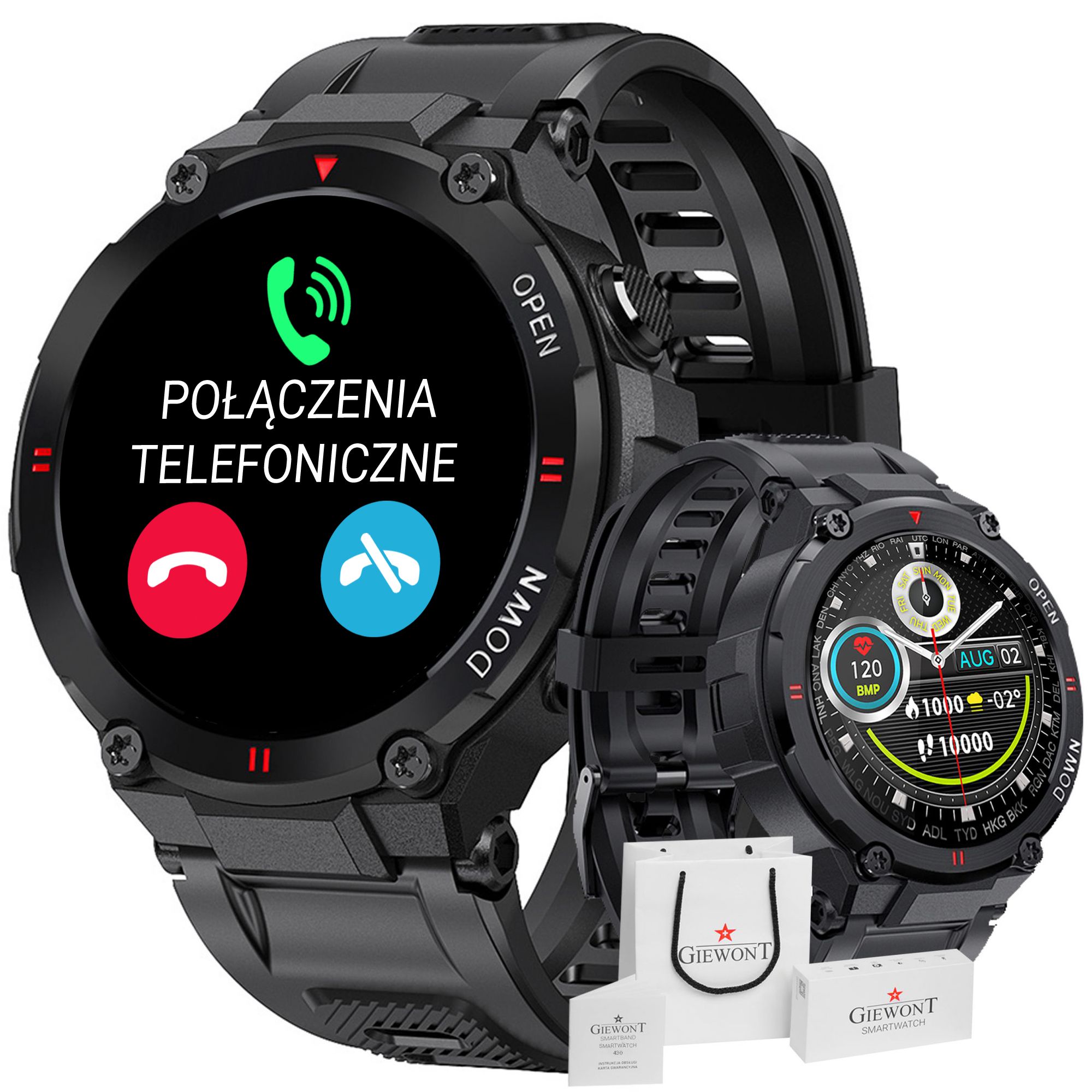 Smartwatch Giewont Focus SmartCall GW430-1 – zegarek z funkcją rozmów do 300 zł