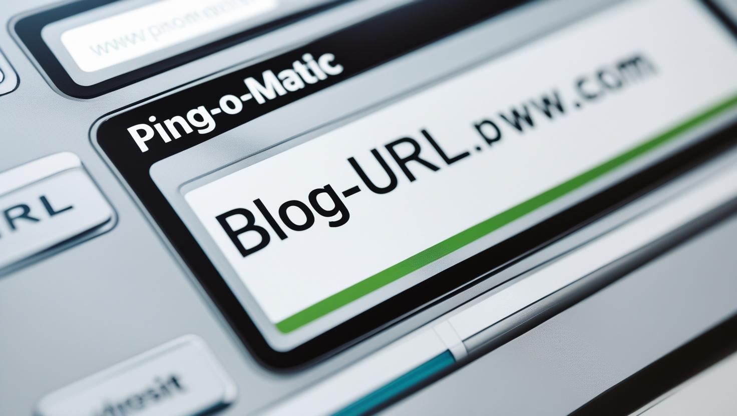Ekran narzฤdzia Ping-o-Matic z wypeลnionym adresem URL bloga do pingowania
