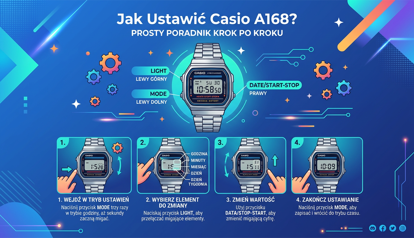 Instrukcja ustawiania zegarka Casio