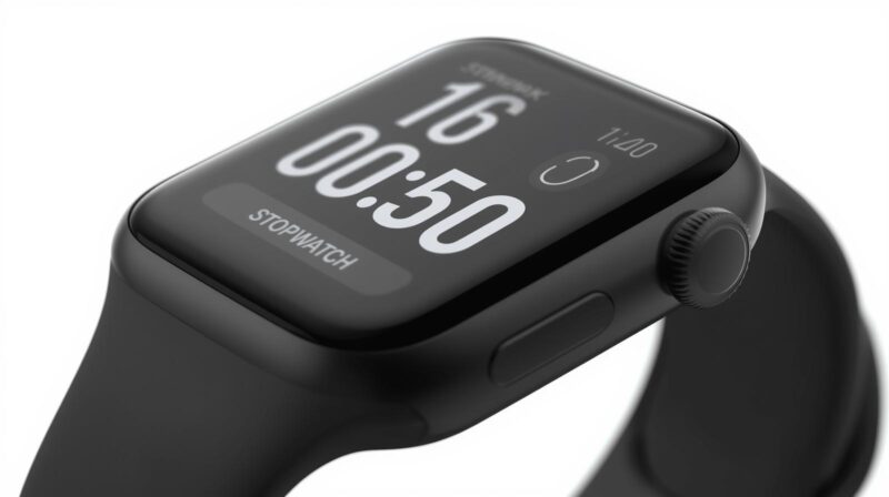 zegarek z włączonym stoperem