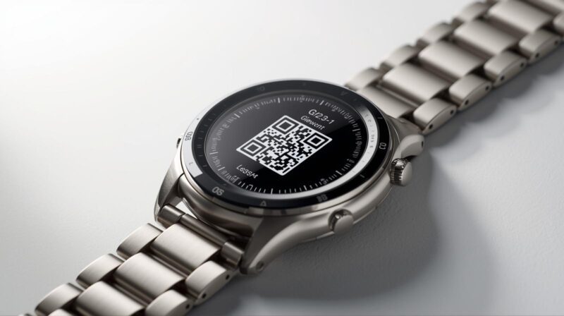 smartwatch QR, zegarek z kodem QR, płatności zbliżeniowe