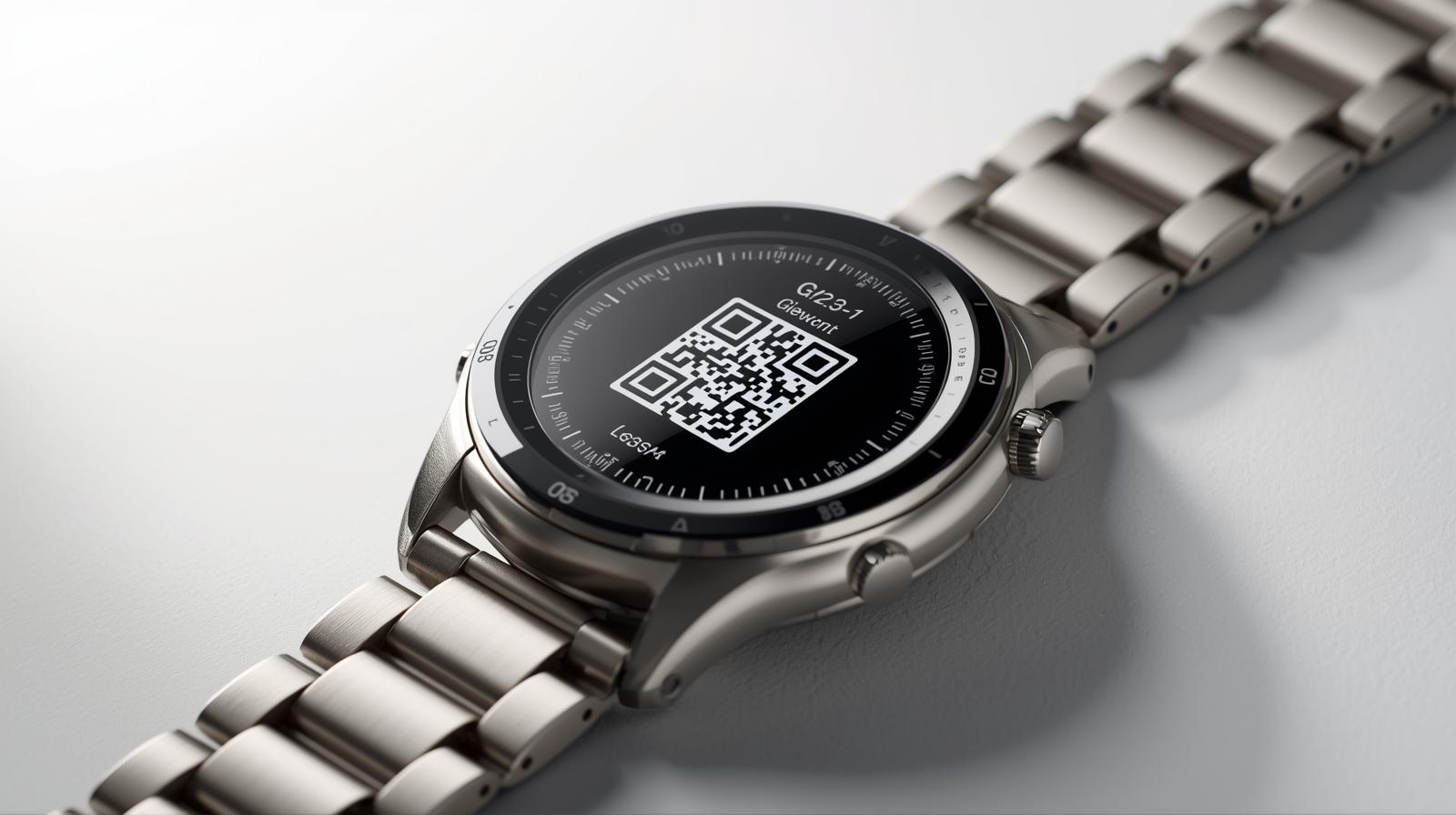smartwatch QR, zegarek z kodem QR, pลatnoลci zbliลผeniowe