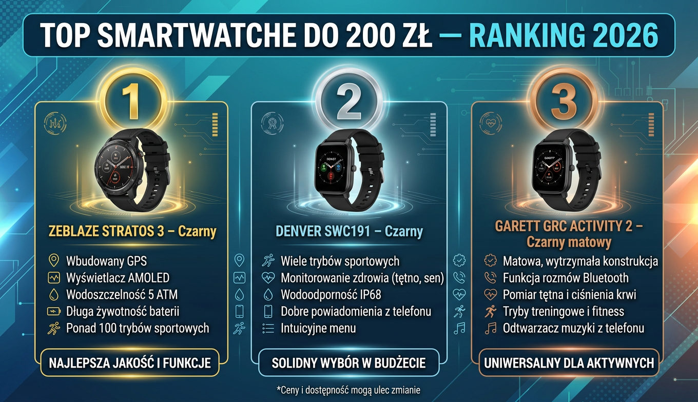 Ranking smartwatchy do 200 zł
