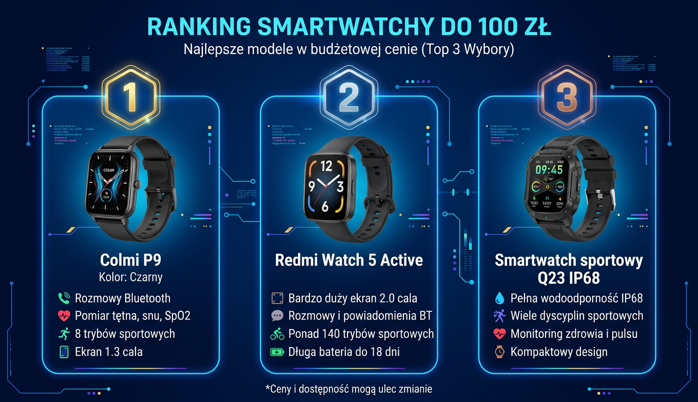 Ranking smartwatchy do 100 zł 2026