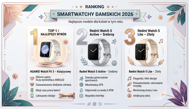 Ranking najlepszych smartwatchy dla kobiet