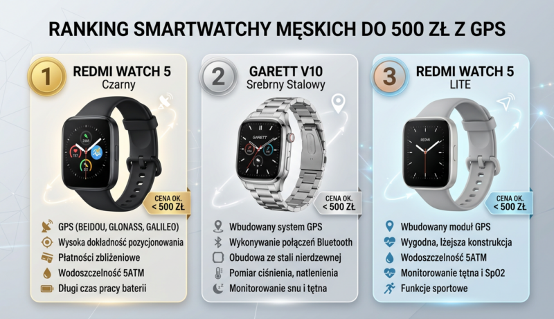 Ranking smartwatchy męskich do 500 zł