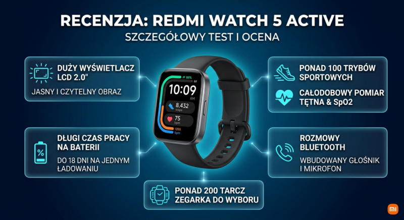 Recenzja zegarka Redmi Watch 5 Active