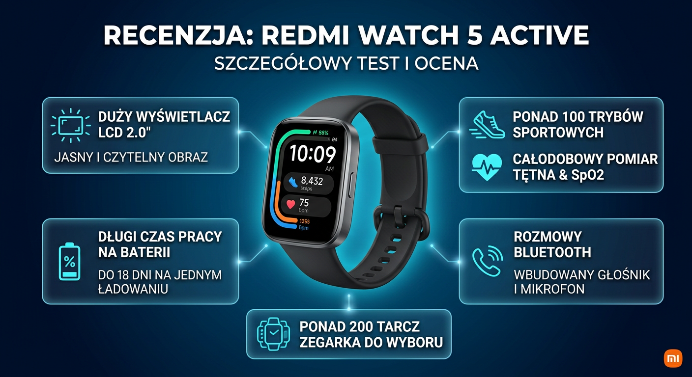 Recenzja zegarka Redmi Watch 5 Active