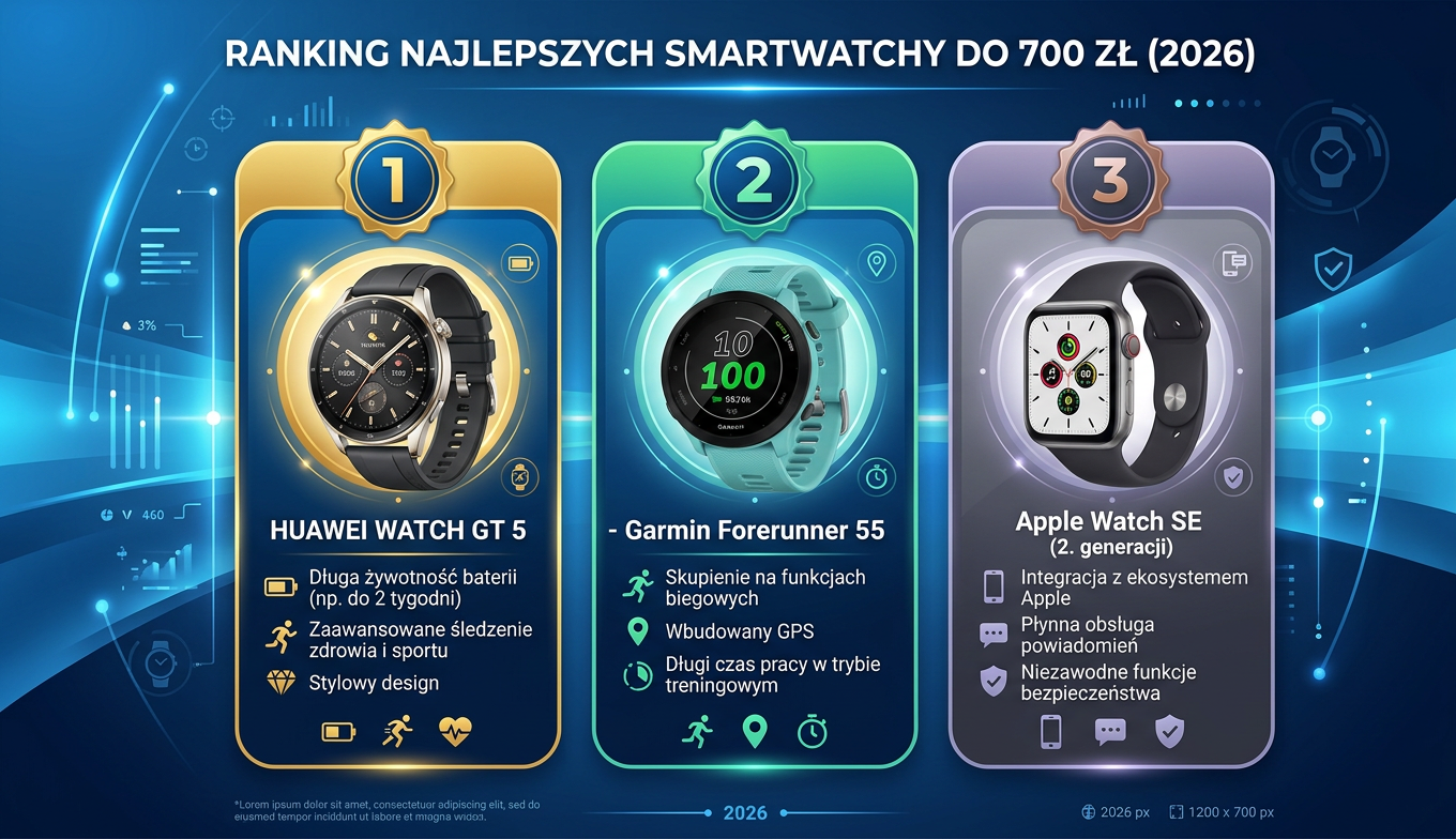 Ranking najlepszych smartwatchy do 700 zł