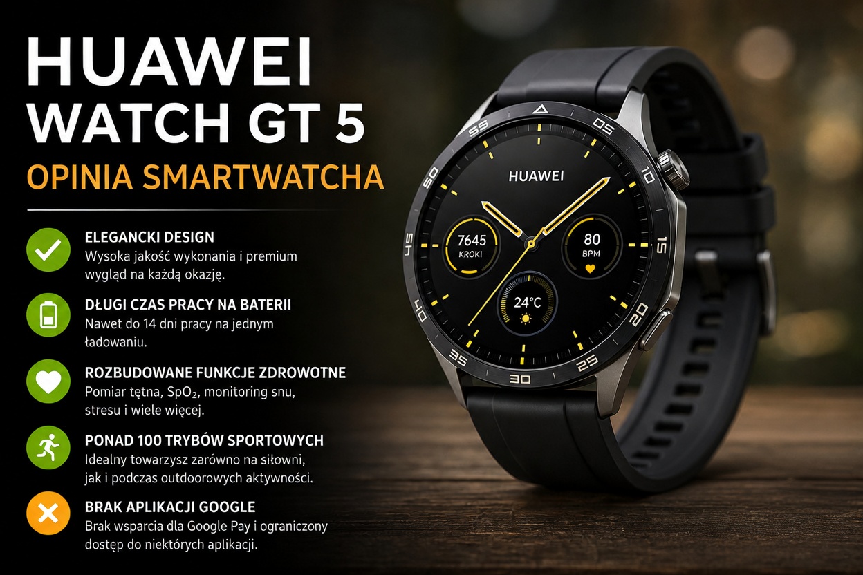 Nowoczesny smartwatch z zaawansowanymi funkcjami - HUAWEI WATCH GT 5