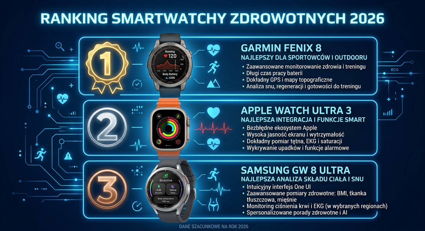 Ranking smartwatchy zdrowotnych na 2026