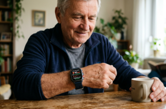 Starszy mężczyzna z zegarkiem na ręku