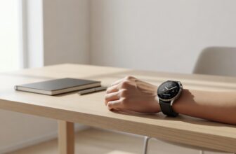 Smartwatch Huawei na nadgarstku, przedstawiony w nowoczesnym i minimalistycznym ujęciu do artykułu o tym, czy warto go kupić.
