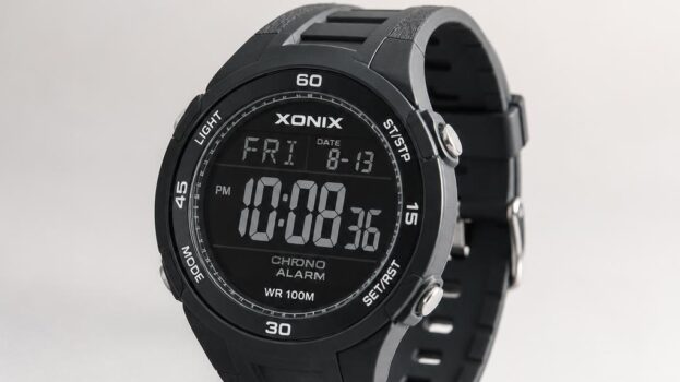 Zegarek sportowy Xonix z wodoszczelną tarczą i paskiem silikonowym – zdjęcie produktowe