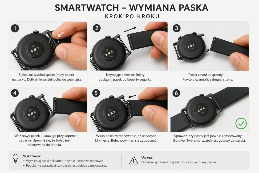 Wymiana paska w smartwatchu krok po kroku